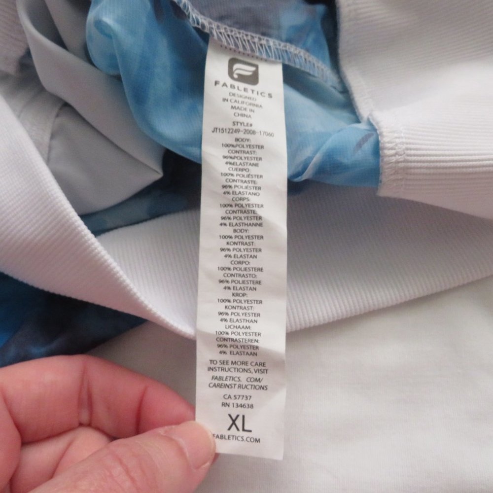 Fabletics Windbreaker Jacket Blue/White Floral Xl - image 5